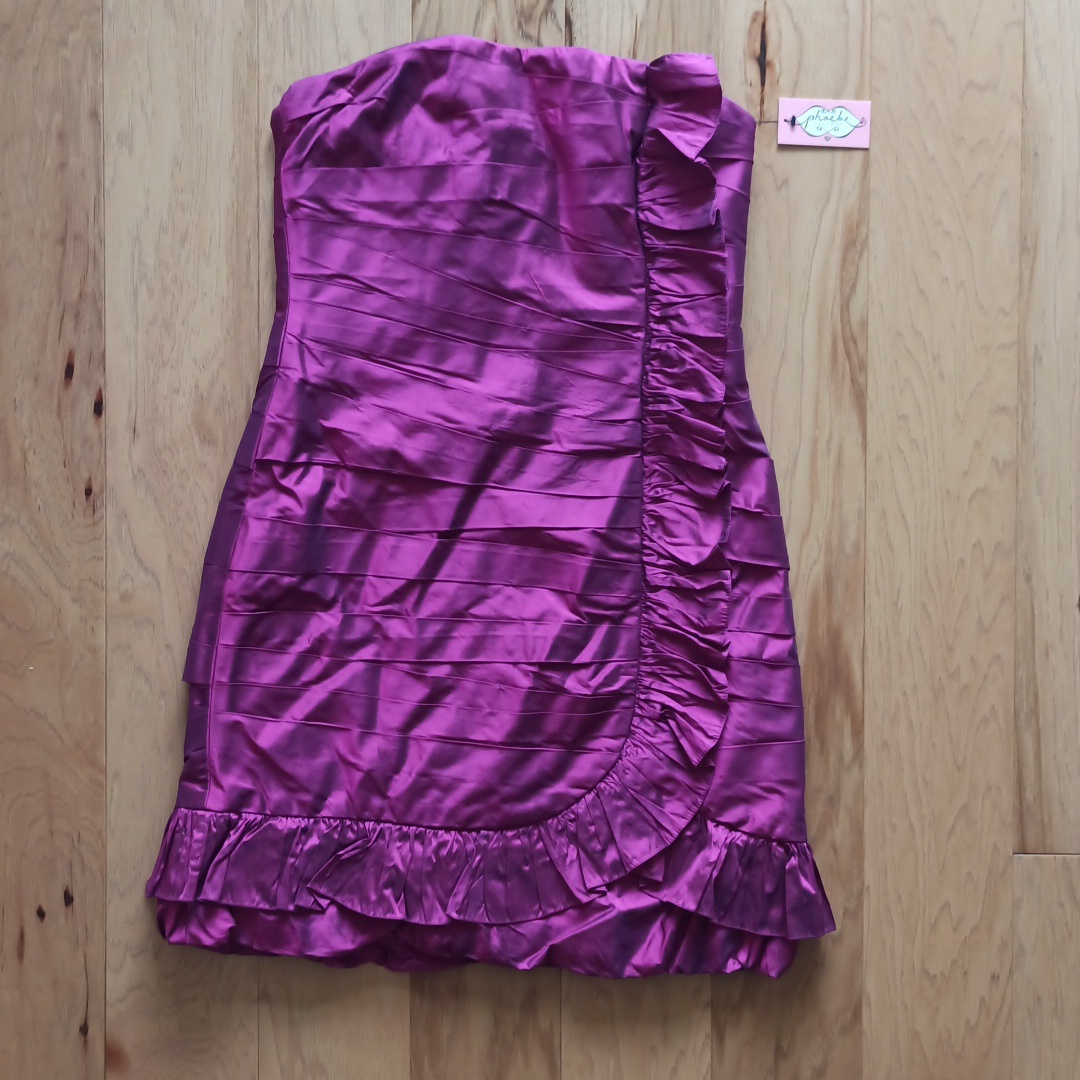 Nwt Phoebe Couture Magenta Mini Dress With Ruffles - Size 10
